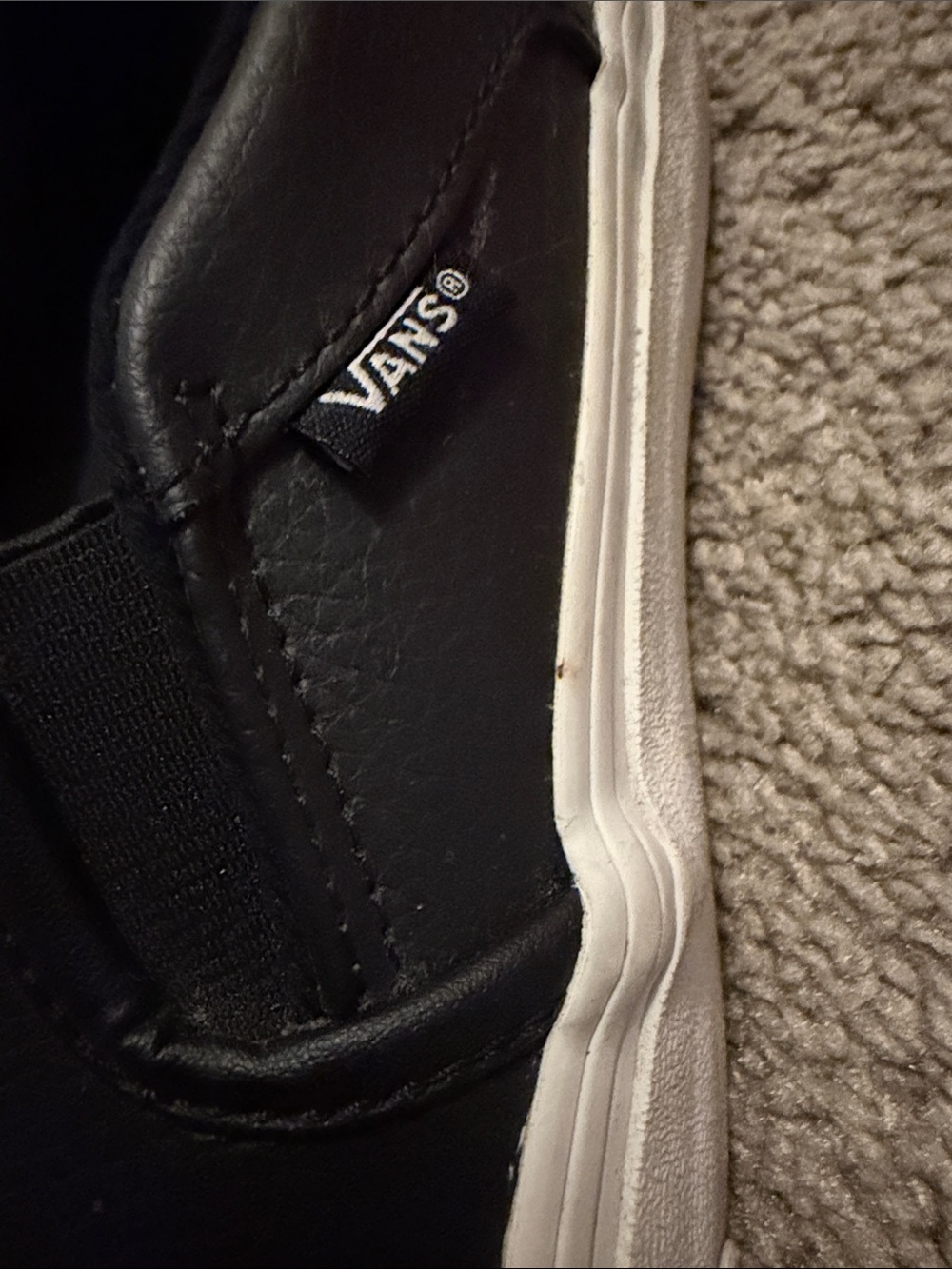 Vans slip on COMFORT shoes size 6 1/2 Black with White bottom - Picture 5 of 8